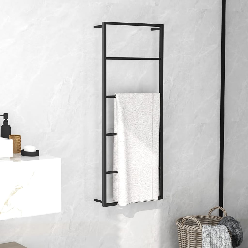 Håndklestativ 45x10x115 cm stål svart