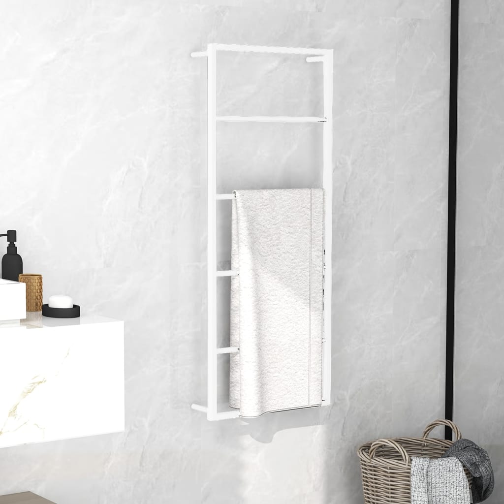 Håndklestativ hvit 45x10x115 cm stål