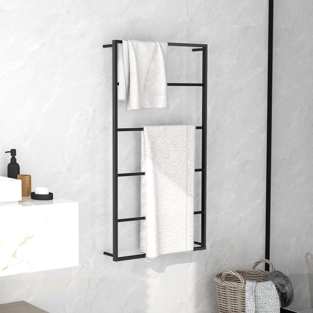 Håndklestativ 60x10x116 cm stål svart