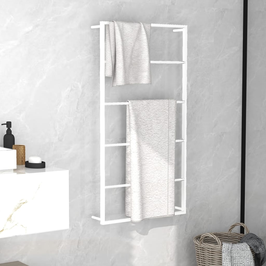 Håndklestativ hvit 60x10x116 cm stål