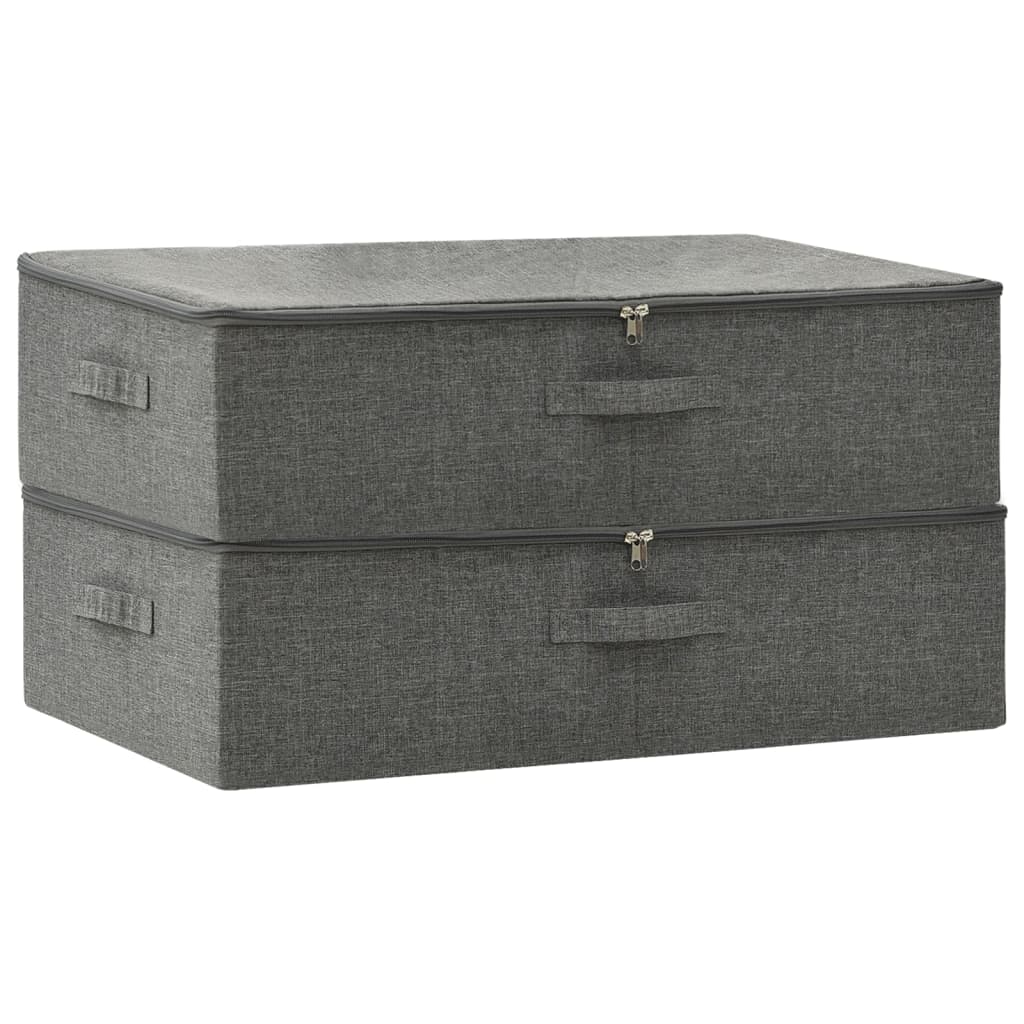 Oppbevaringsbokser 2 stk stoff 70x40x18 cm antrasitt