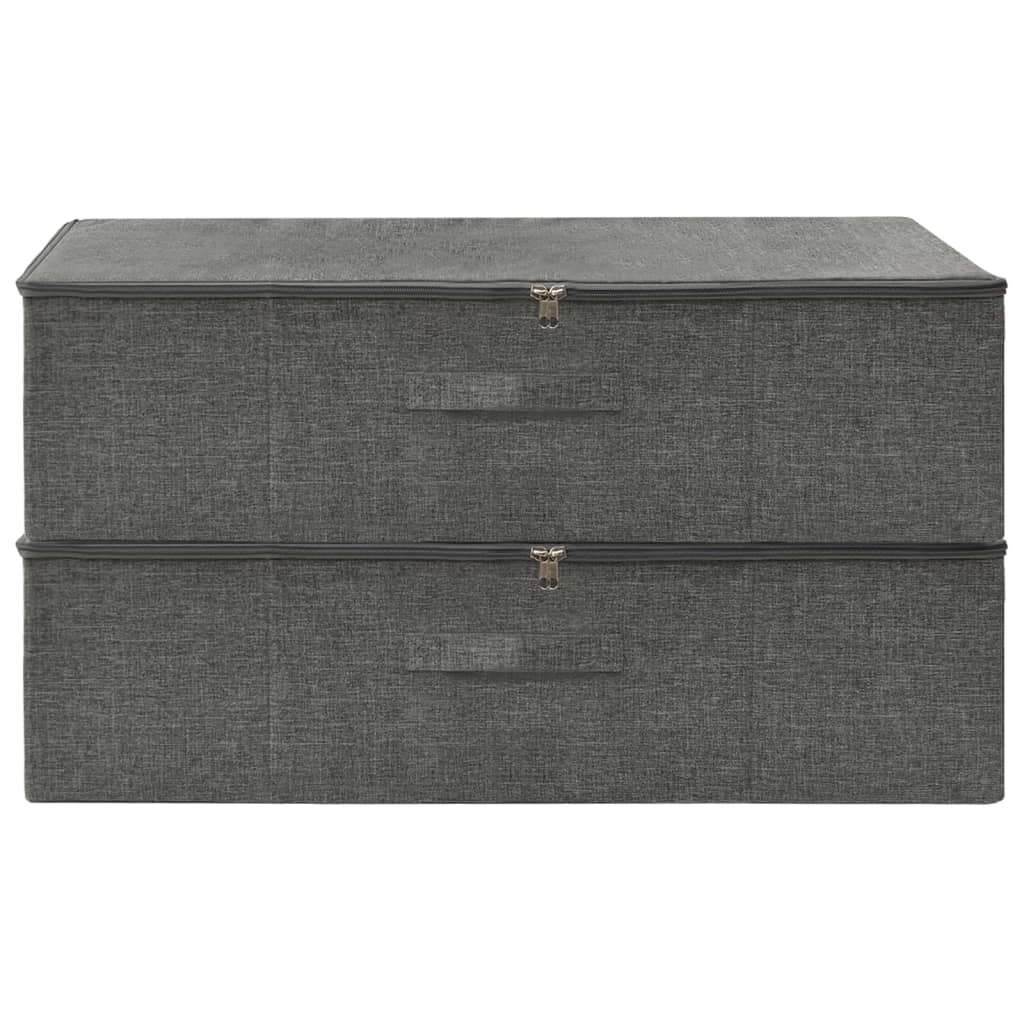 Oppbevaringsbokser 2 stk stoff 70x40x18 cm antrasitt