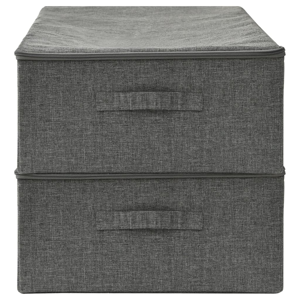 Oppbevaringsbokser 2 stk stoff 70x40x18 cm antrasitt