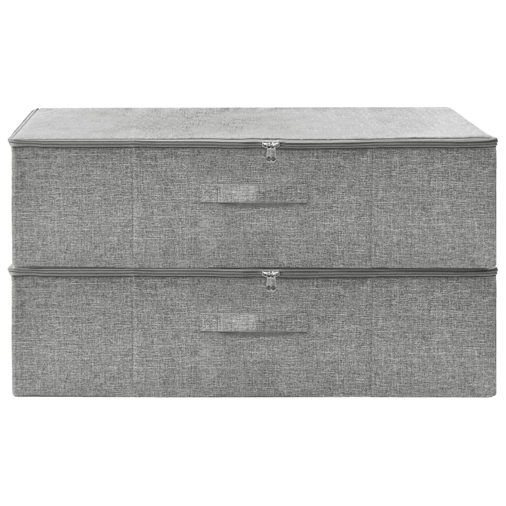 Oppbevaringsbokser 2 stk stoff 70x40x18 cm grå