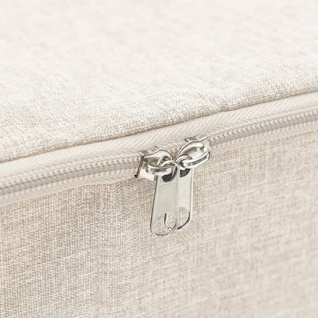 Oppbevaringsboks stoff 70x40x18 cm kremhvit