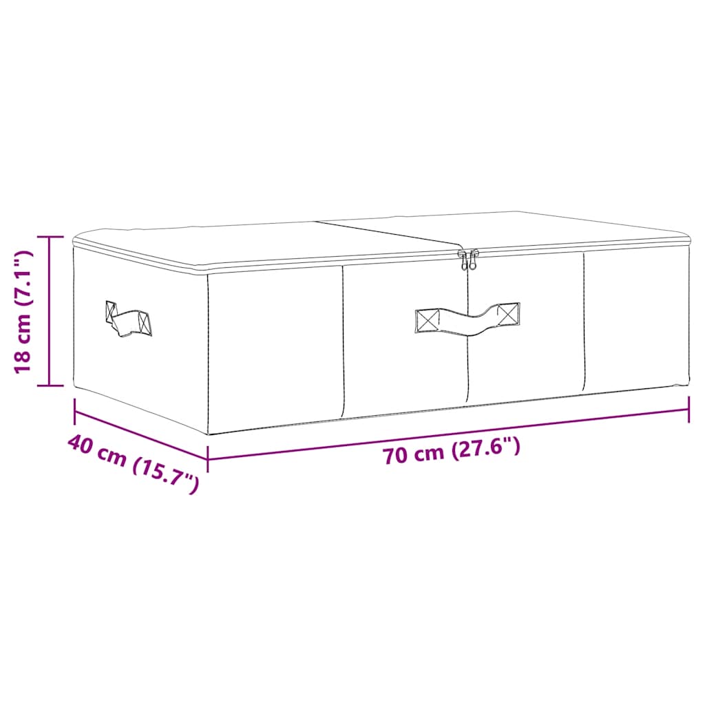Oppbevaringsboks stoff 70x40x18 cm kremhvit