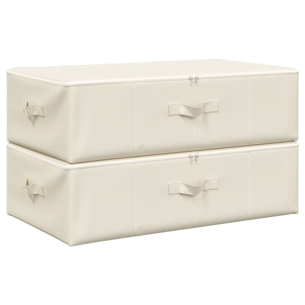 Oppbevaringsbokser 2 stk stoff 70x40x18 cm grå