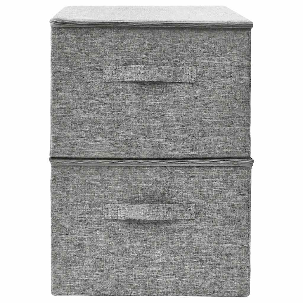 Oppbevaringsbokser 2 stk stoff 43x34x23 cm grå