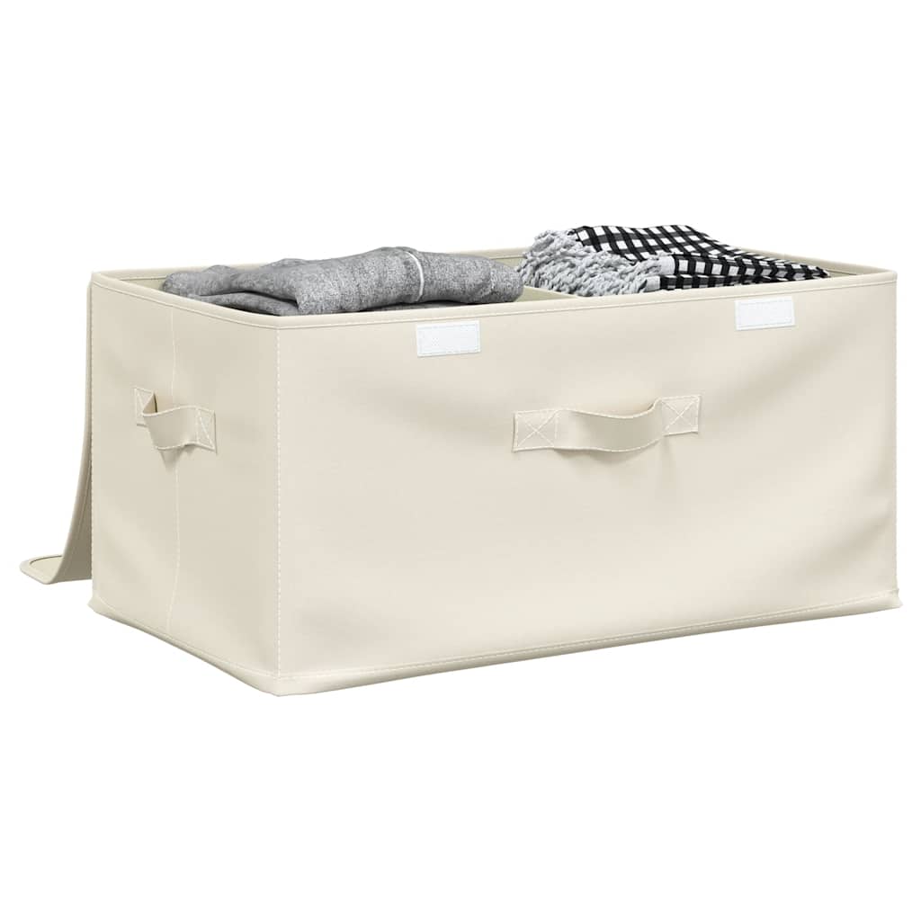 Oppbevaringsbokser 2 stk stoff 43x34x23 cm kremhvit