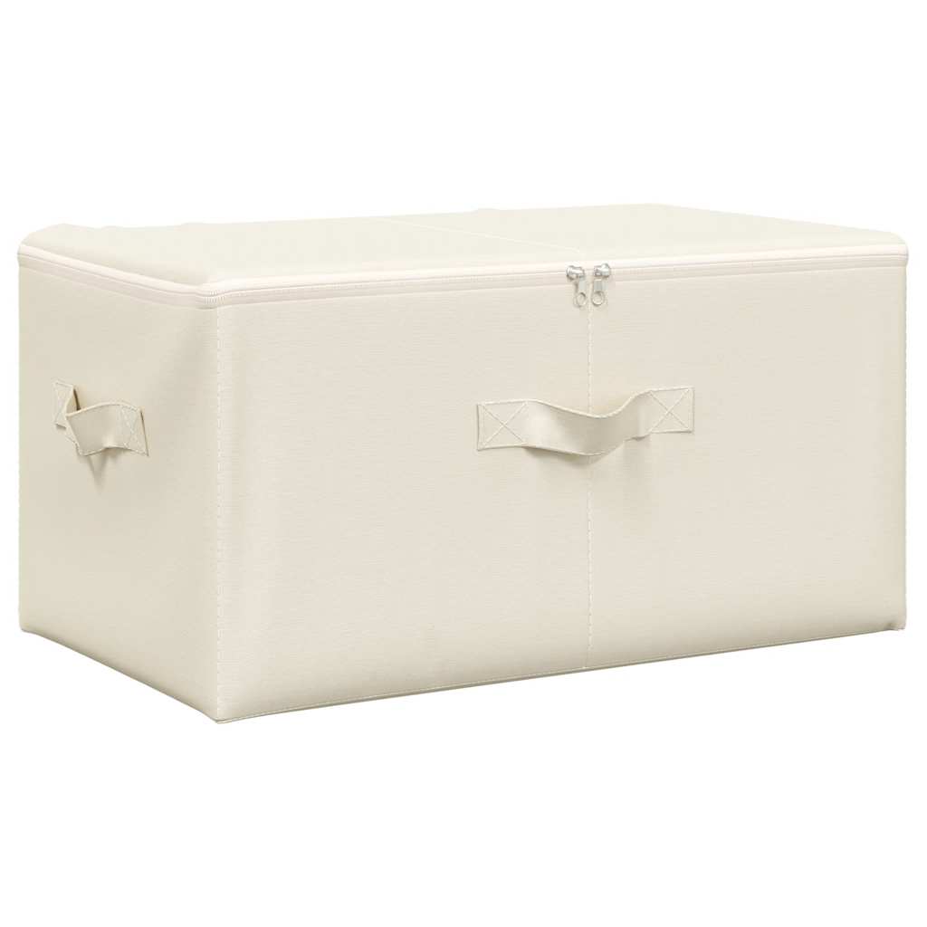 Oppbevaringsbokser 2 stk stoff 43x34x23 cm kremhvit