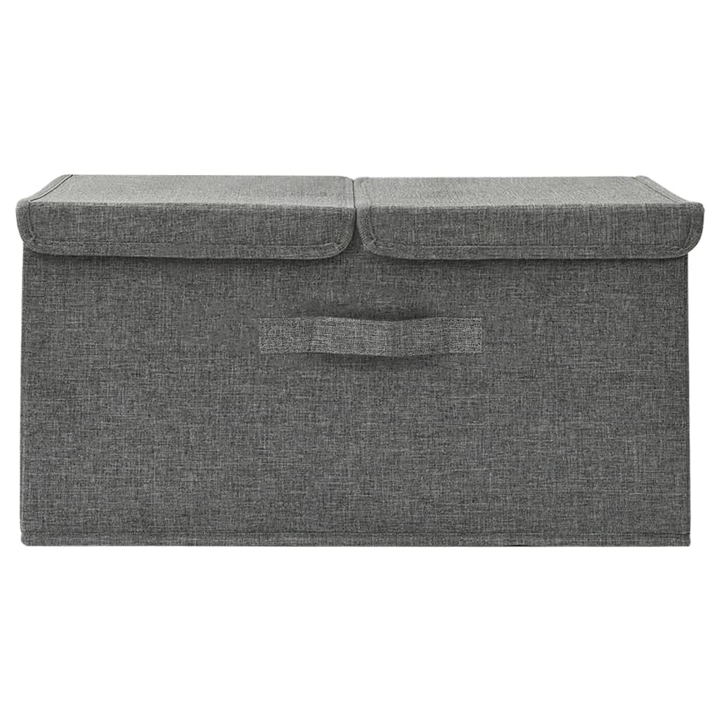 Oppbevaringsboks stoff 50x30x25 cm antrasitt