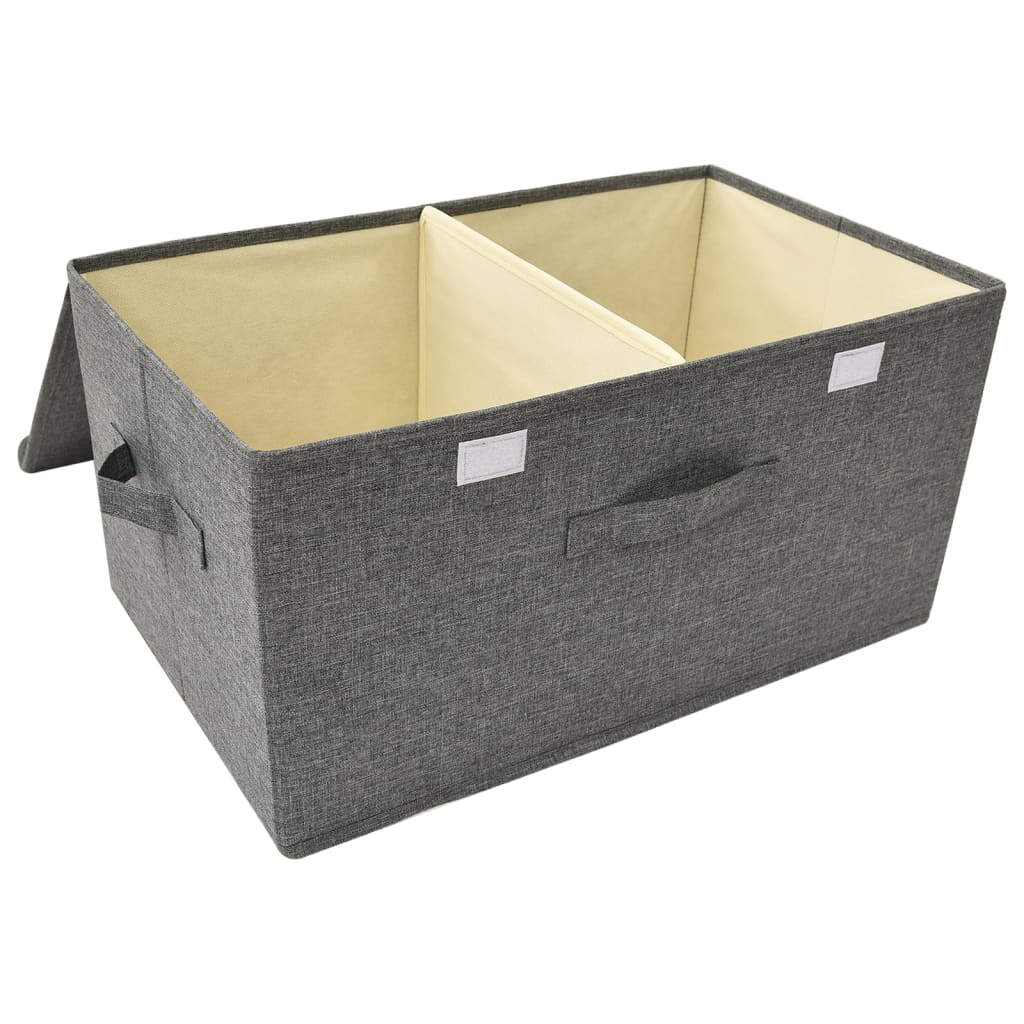 Oppbevaringsbokser 2 stk stoff 50x30x25 cm antrasitt