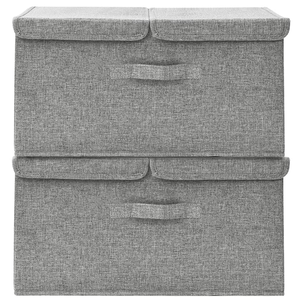 Oppbevaringsbokser 2 stk stoff 50x30x25 cm grå