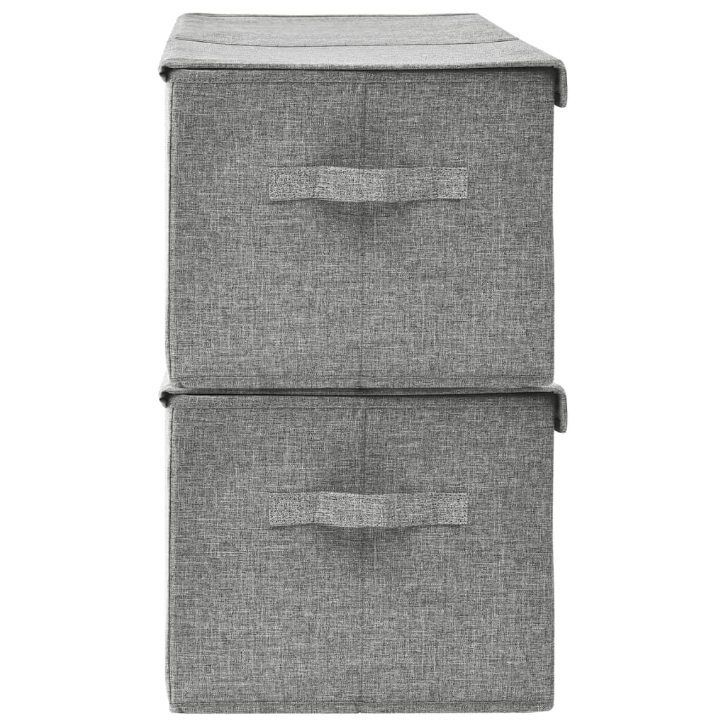 Oppbevaringsbokser 2 stk stoff 50x30x25 cm grå