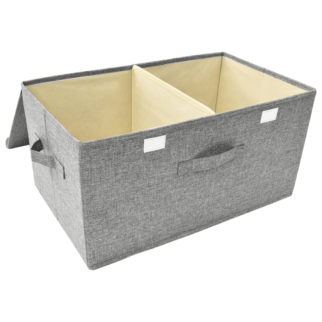 Oppbevaringsbokser 2 stk stoff 50x30x25 cm grå