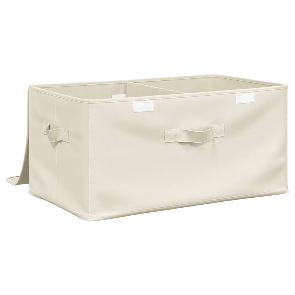 Oppbevaringsboks stoff 50x30x25 cm kremhvit