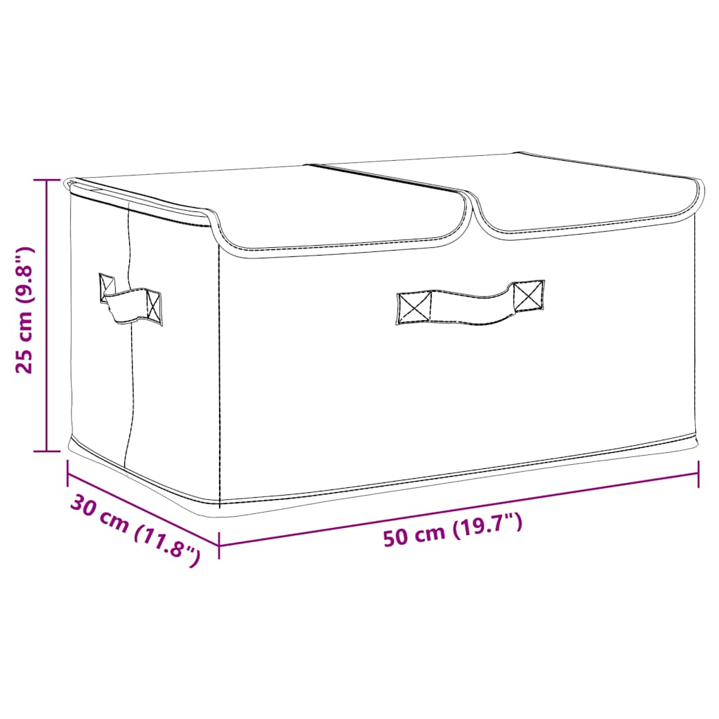 Oppbevaringsboks stoff 50x30x25 cm kremhvit