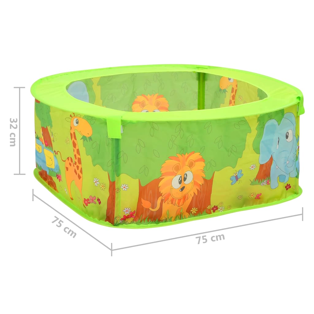 Ballbasseng med 50 baller for barn 75x75x32 cm