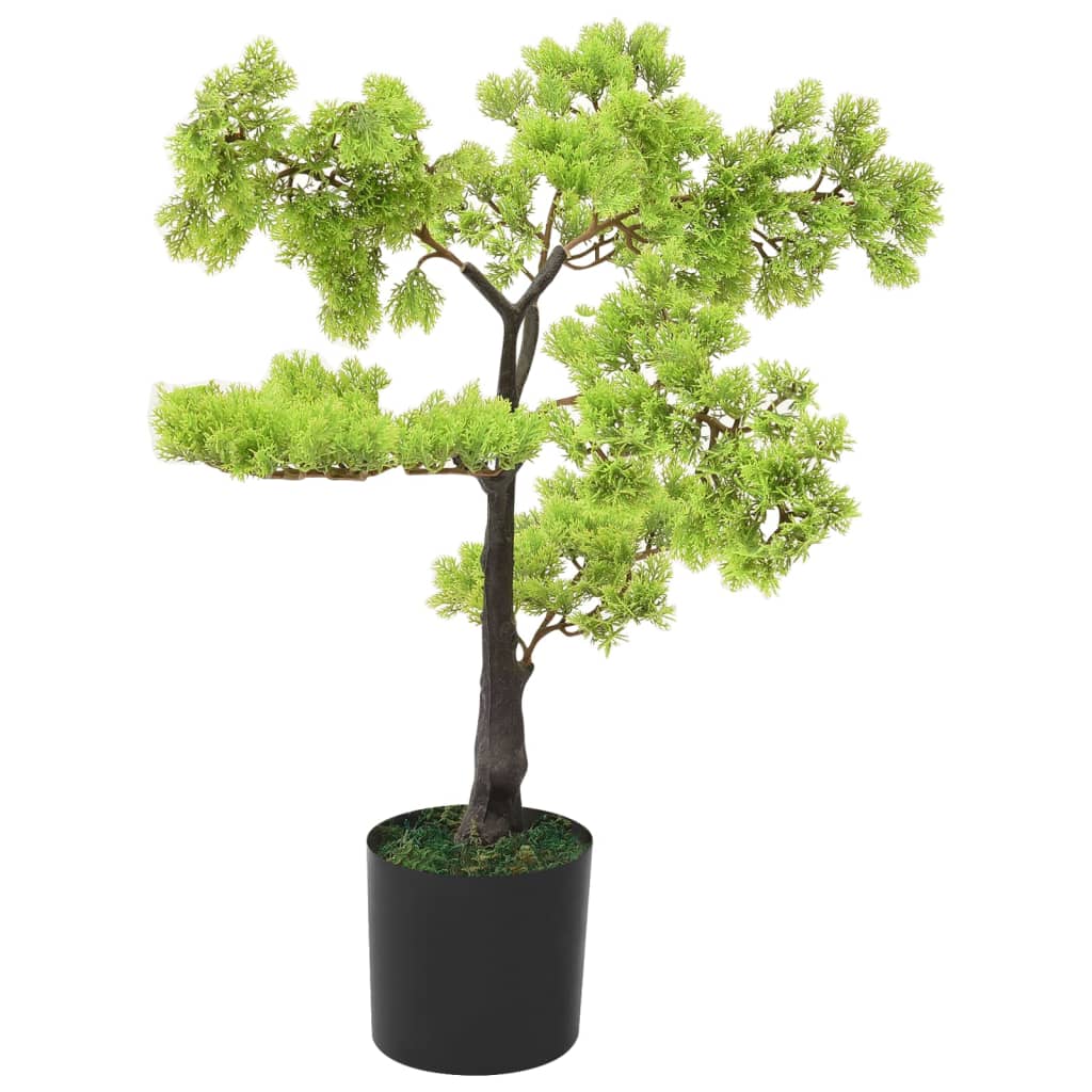 Kunstig sypress bonsai med potte 60 cm grønn vidaXL