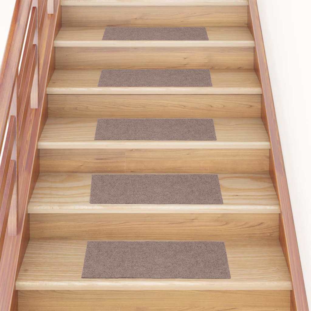 Trappematter selvklebende 15 stk 60x25 cm lysebrune rektangulære