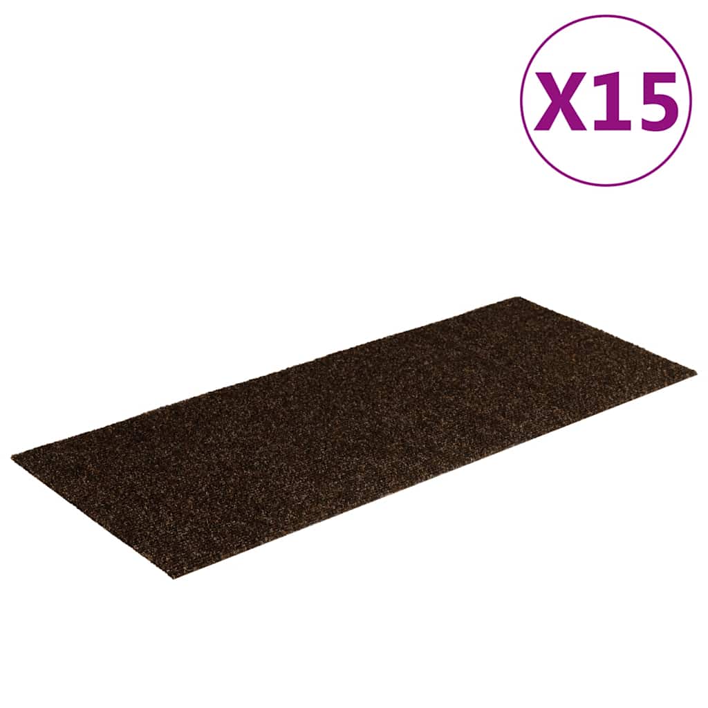 Trappematter selvklebende 15 stk 60x25 cm brune rektangulære