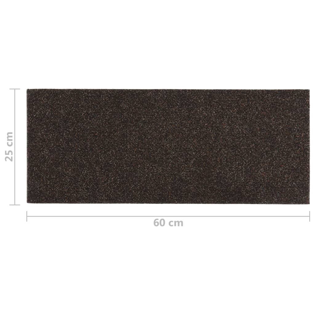 Trappematter selvklebende 15 stk 60x25 cm mørkebrune rektangulære