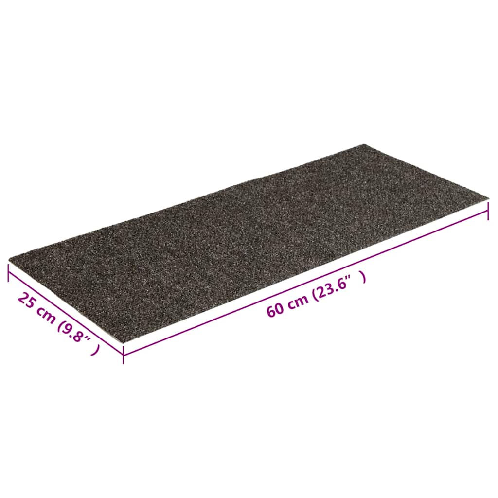 Trappematter selvklebende 15 stk 60x25 cm antrasitt rektangulære