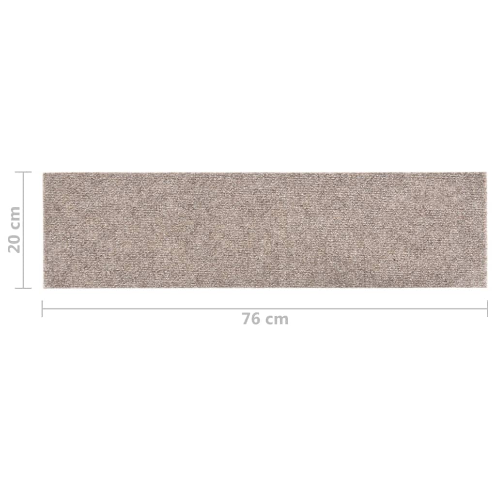 Trappematter selvklebende 15 stk 76x20 cm beige rektangulære