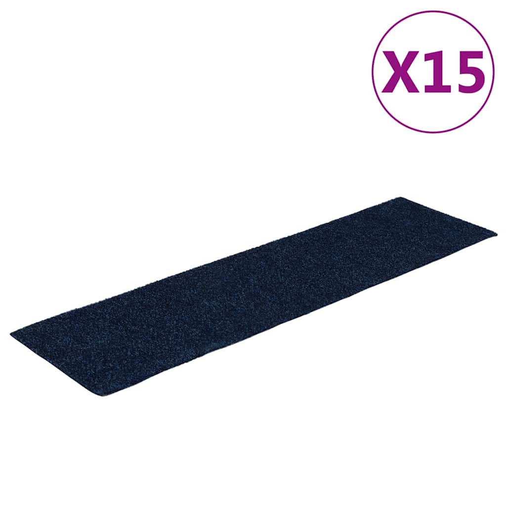 Trappematter selvklebende 15 stk 76x20 cm marineblå rektangulære