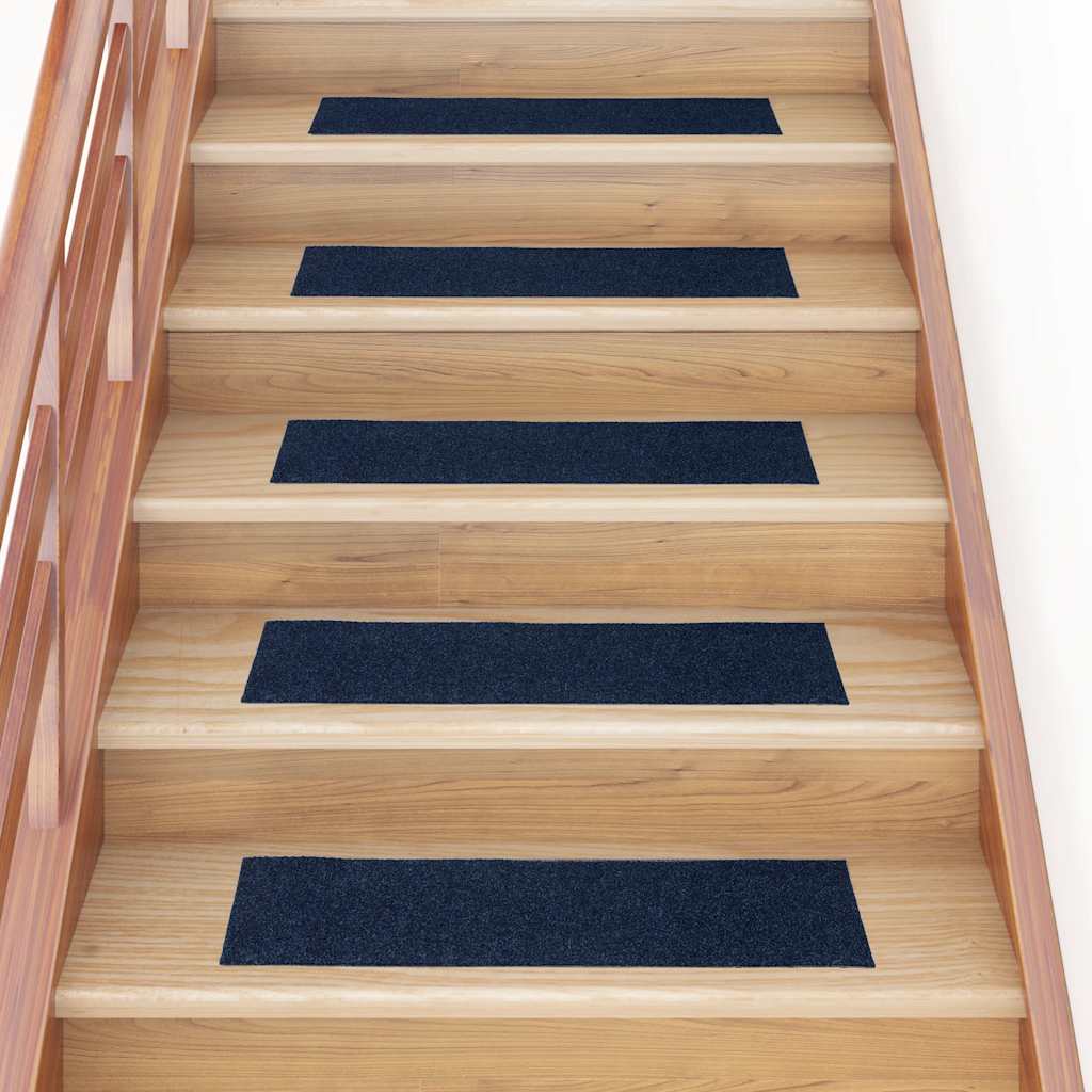 Trappematter selvklebende 15 stk 76x20 cm marineblå rektangulære