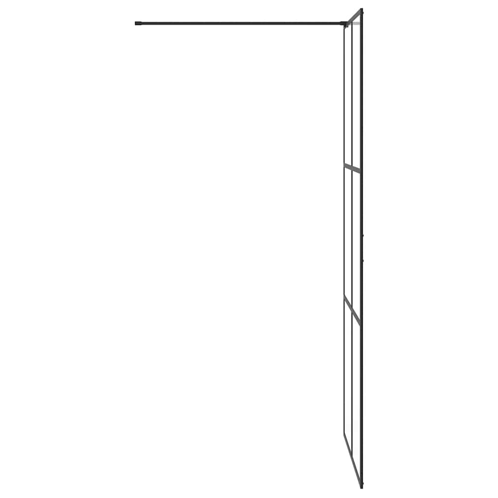 Dusjvegg med klart ESG-glass 90x195 cm svart