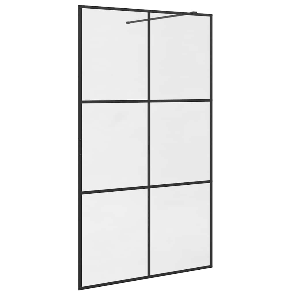 Dusjvegg med klart ESG-glass 115x195 cm svart