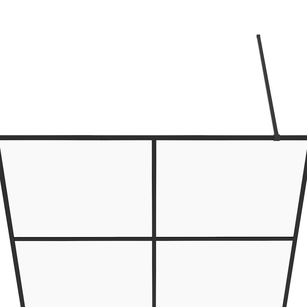 Dusjvegg med klart ESG-glass 140x195 cm svart