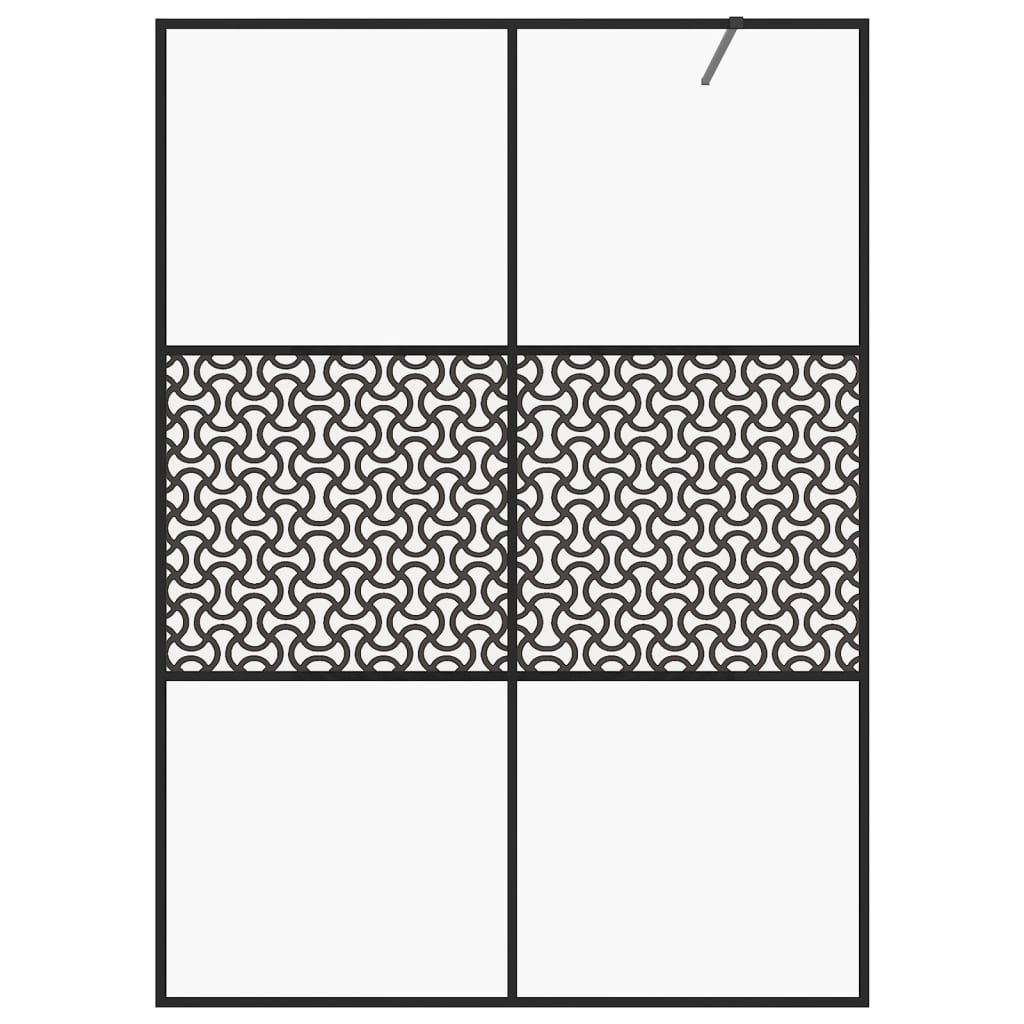 Dusjvegg med klart ESG-glass 140x195 cm svart
