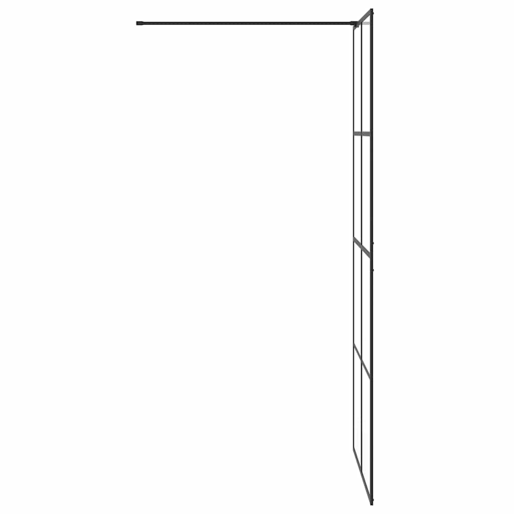 Dusjvegg med klart ESG-glass 90x195 cm svart