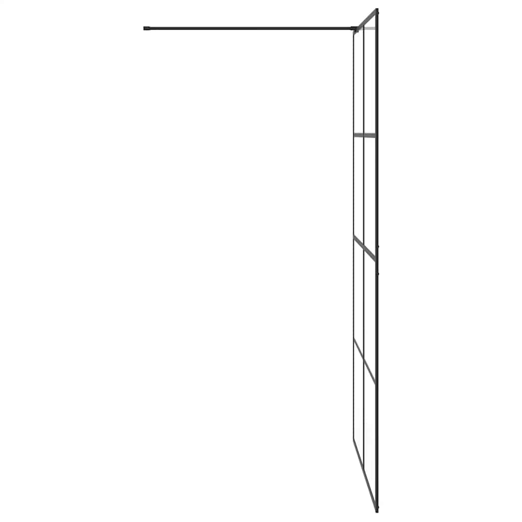 Dusjvegg med klart ESG-glass 115x195 cm svart