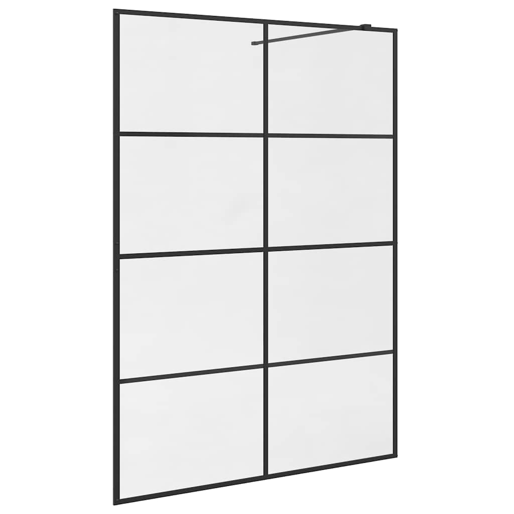 Dusjvegg med klart ESG-glass 140x195 cm svart