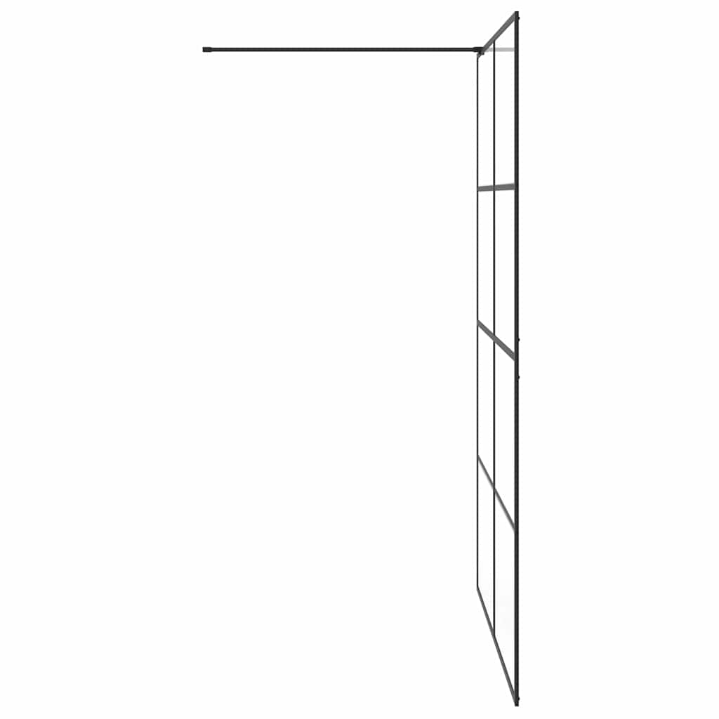 Dusjvegg med klart ESG-glass 140x195 cm svart