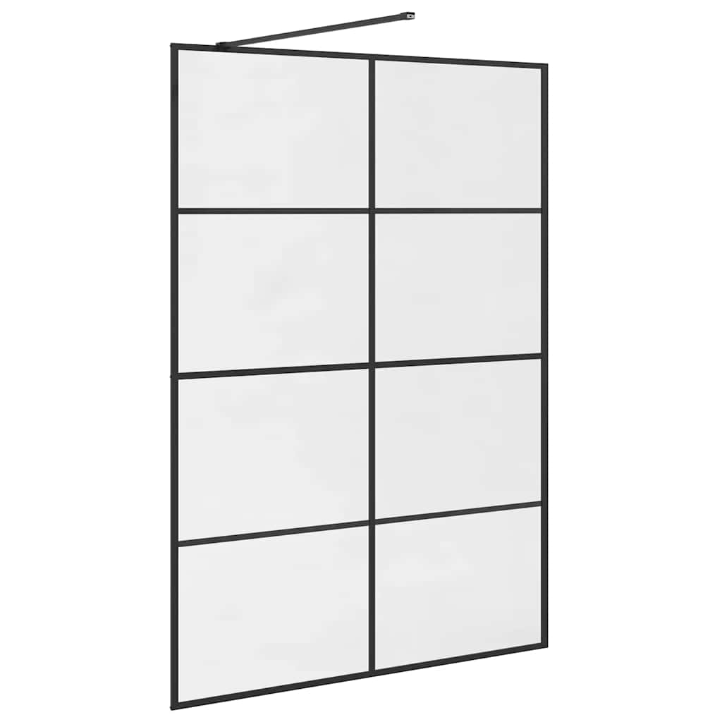 Dusjvegg med klart ESG-glass 140x195 cm svart