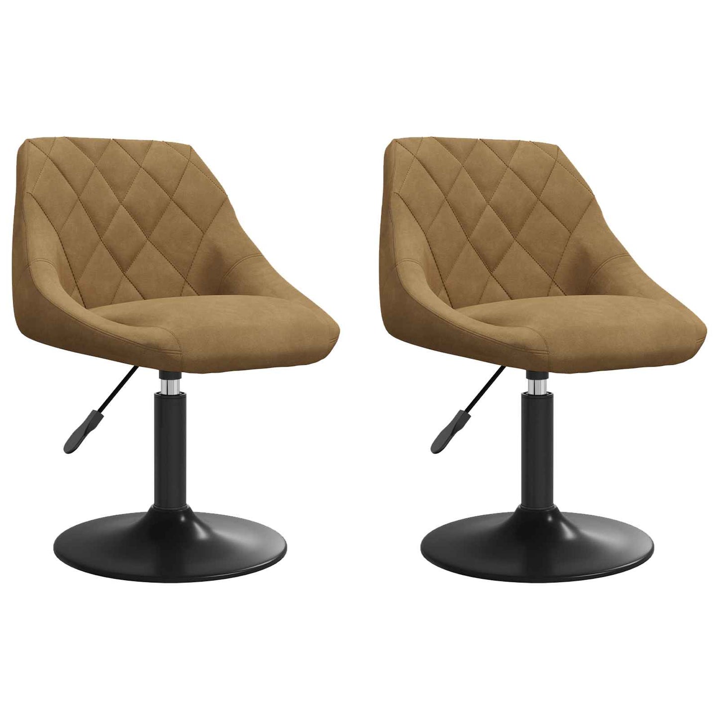 Swivel Spisestoler 2 stk. Kunstlær Brun 46 x 44 x 77.5 cm