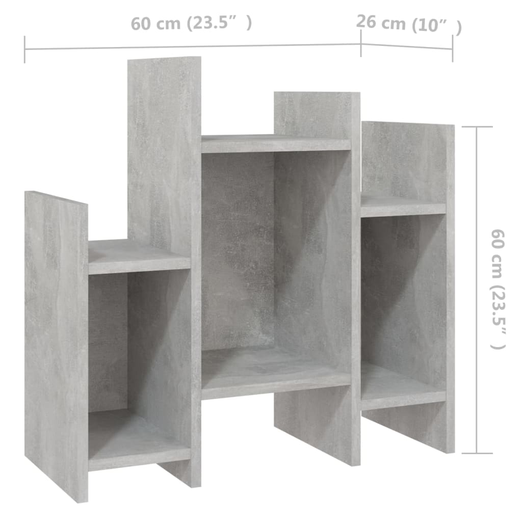 Sideskap betonggrå 60x26x60 cm konstruert tre