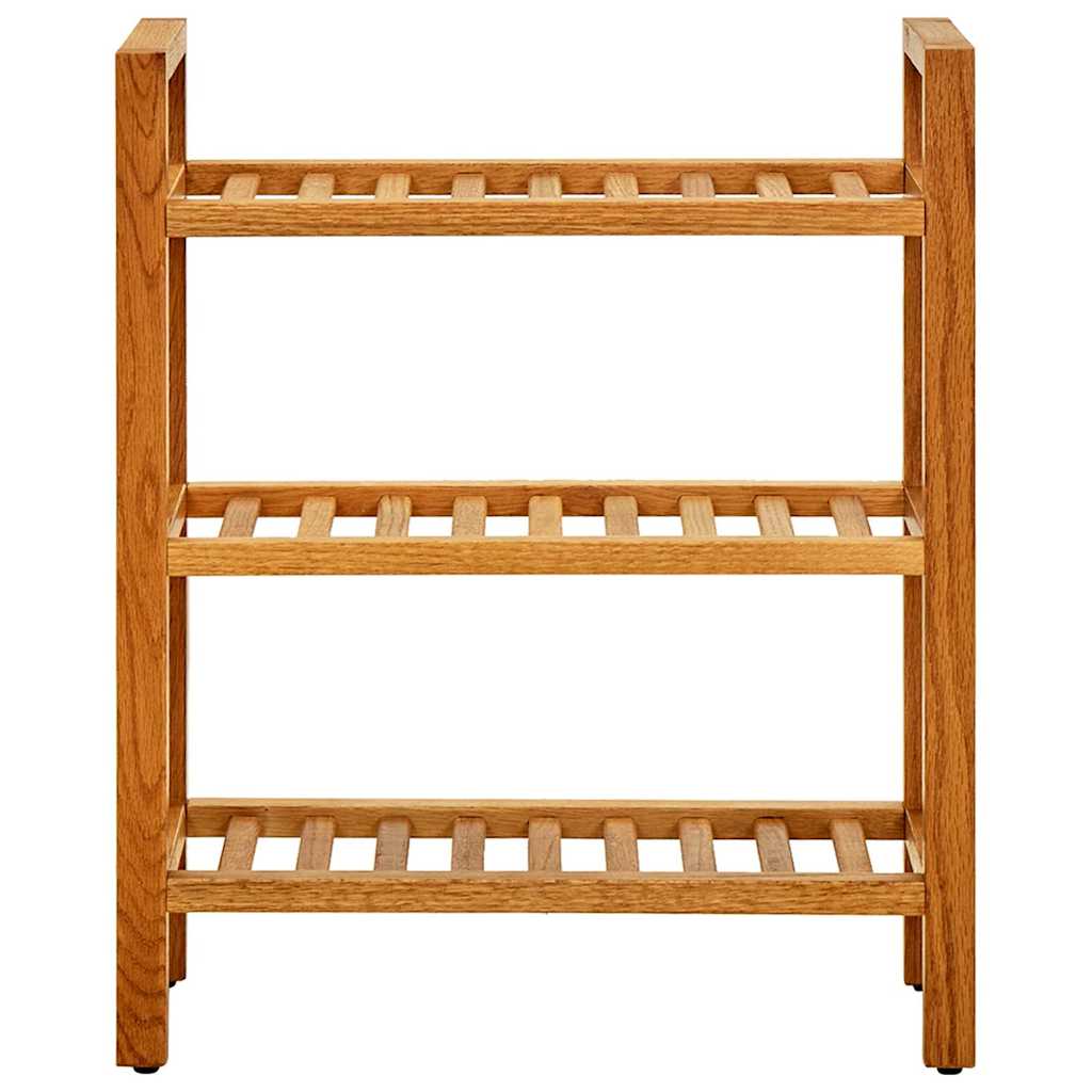 Skostativ med 3 hyller 50x27x60 cm heltre eik