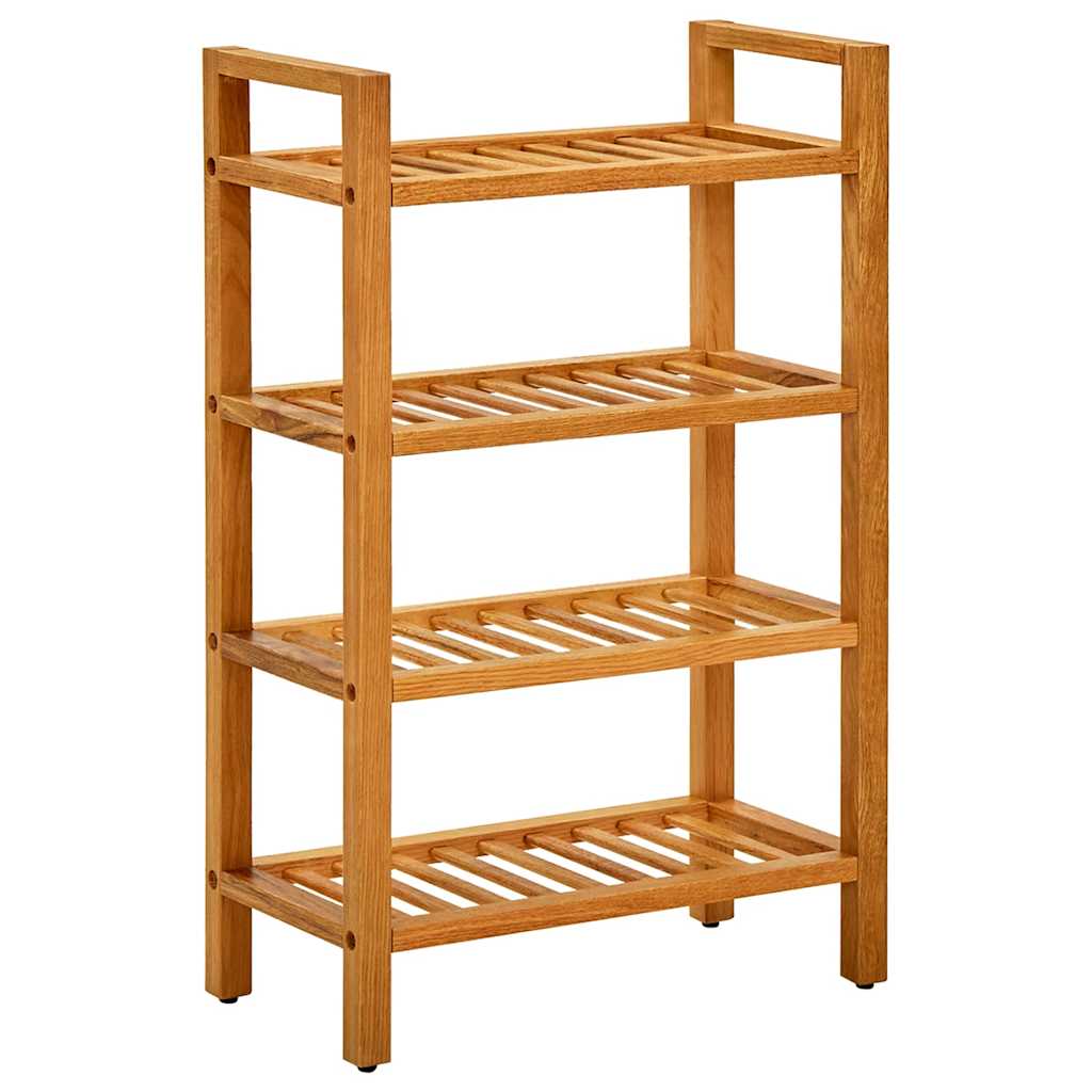 Skostativ med 4 hyller 50x27x80 cm heltre eik