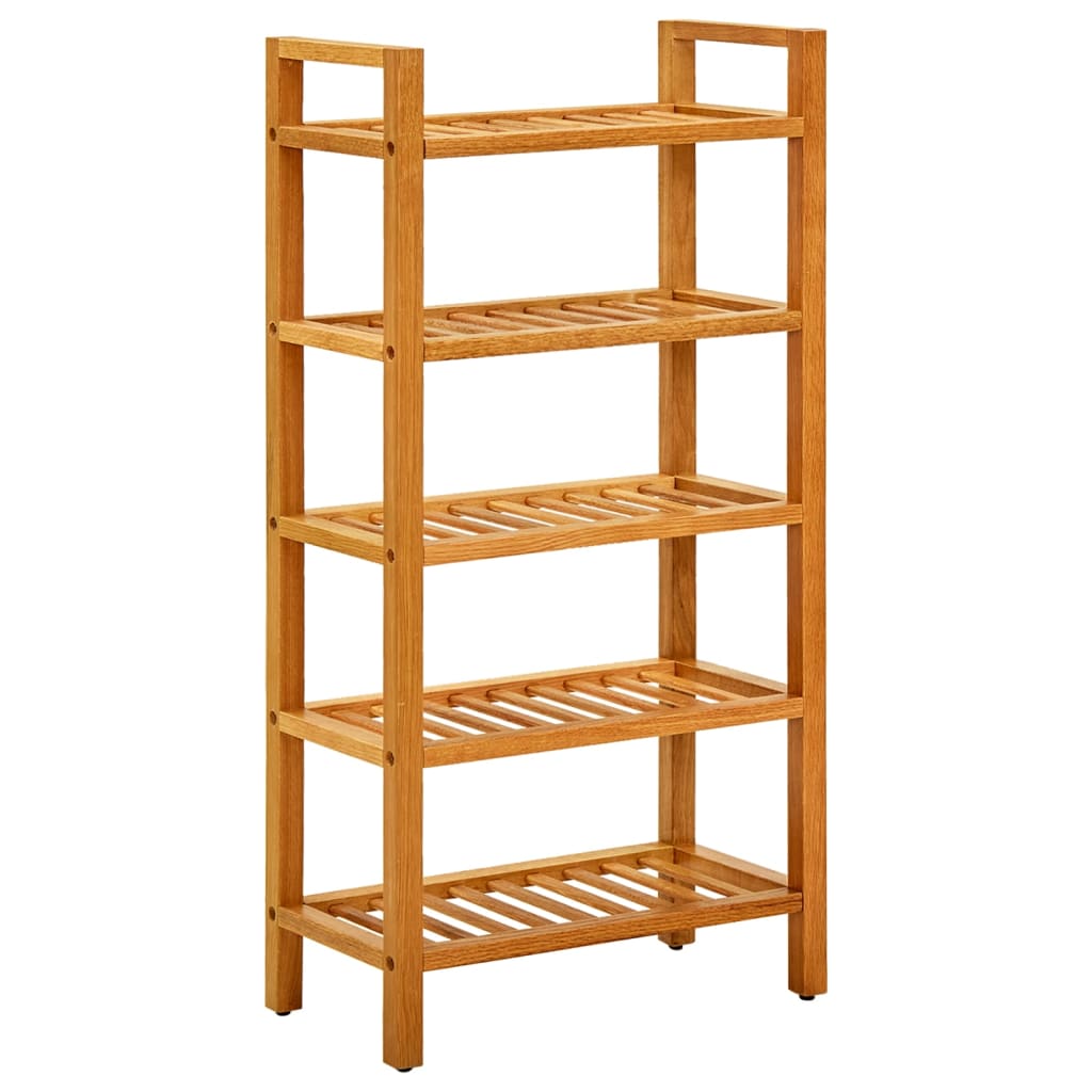 Skostativ med 5 hyller 50x27x100 cm heltre eik