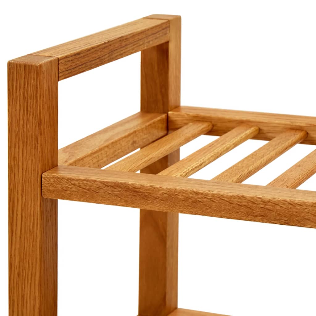 Skostativ med 5 hyller 50x27x100 cm heltre eik