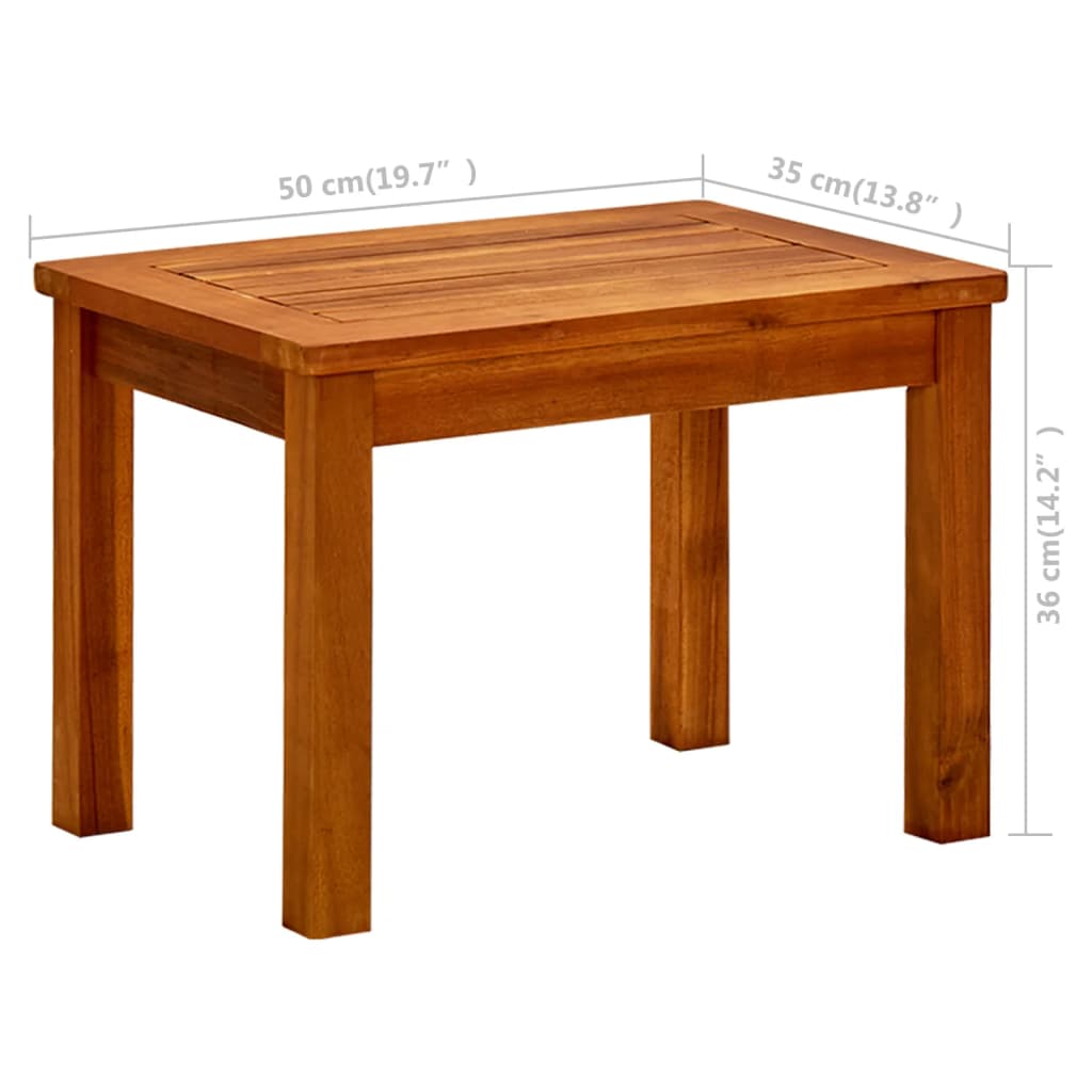 Hagesalongbord 50x35x36 cm heltre akasie