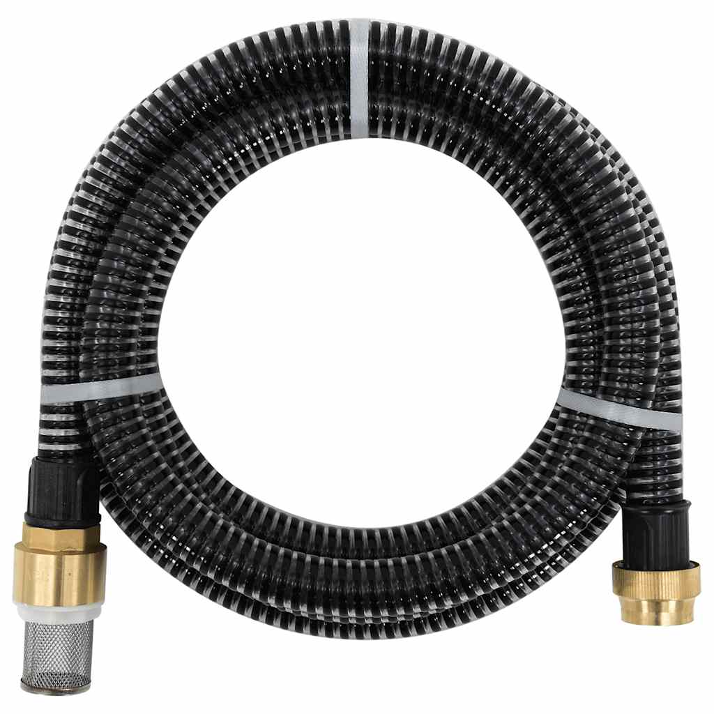 Sugeslange med messingkoblinger svart 1,1" 3 m PVC