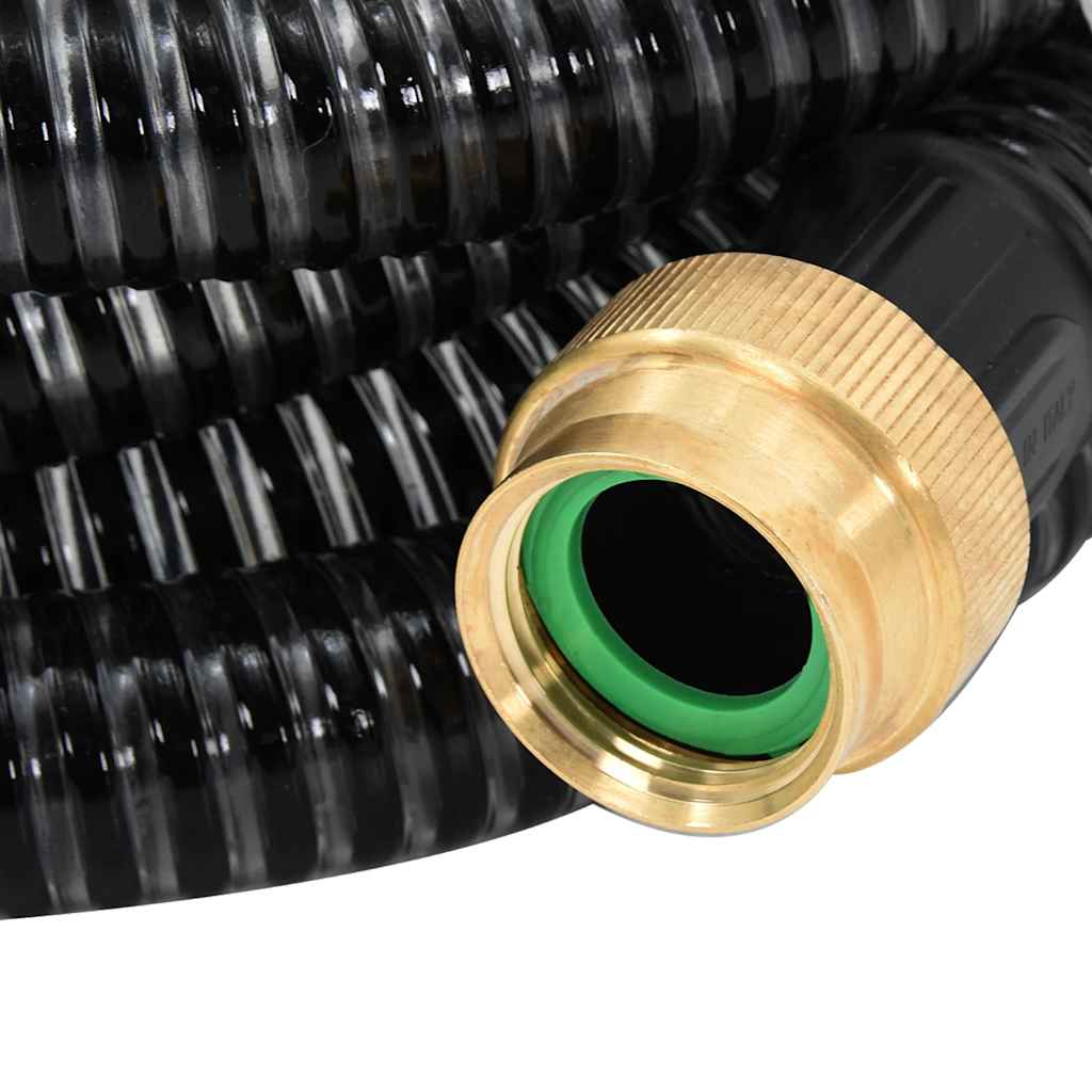 Sugeslange med messingkoblinger svart 1,1" 3 m PVC