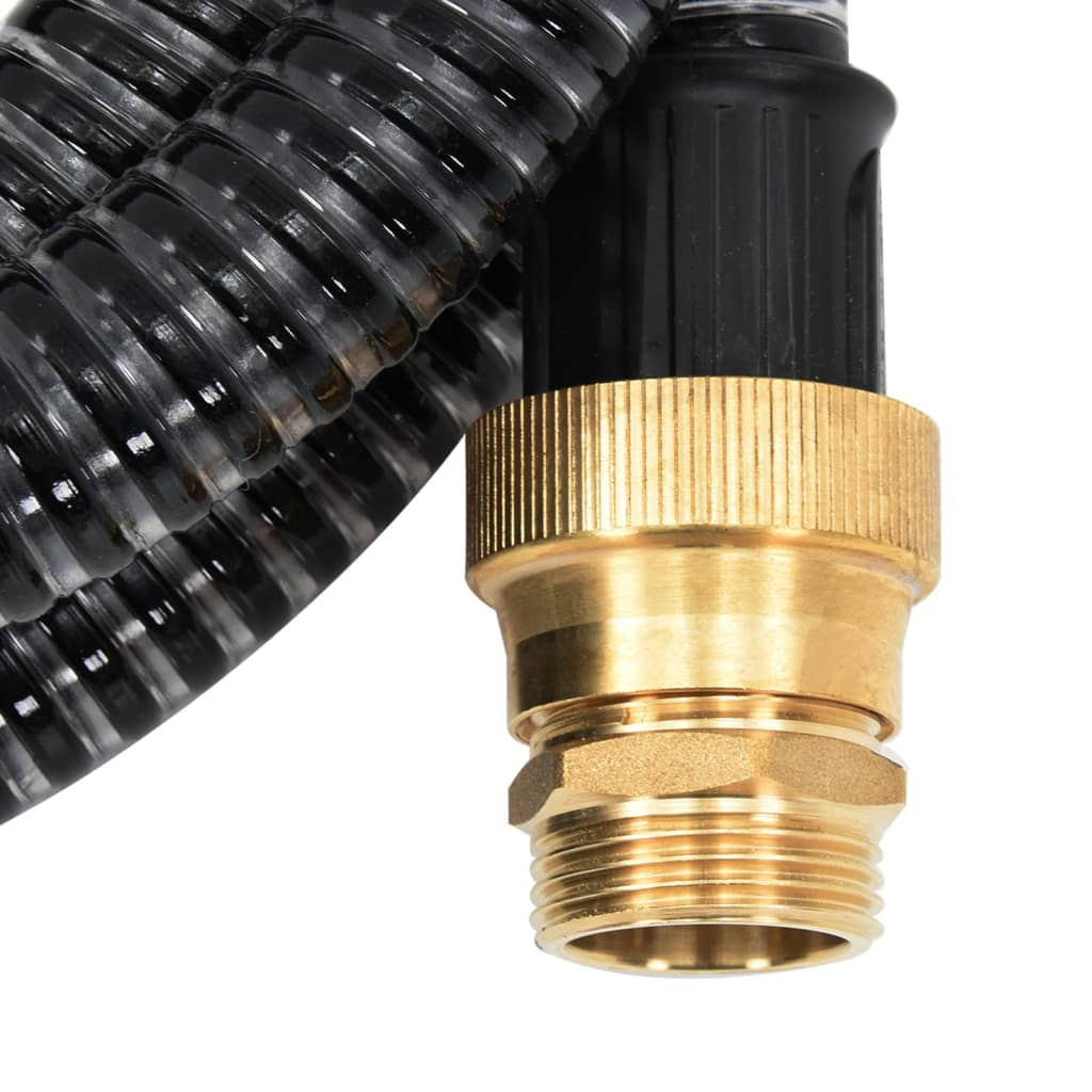 Sugeslange med messingkoblinger svart 1,1" 3 m PVC