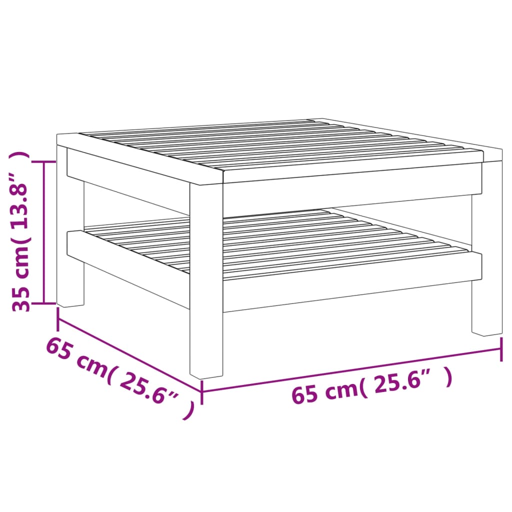 Salongbord 65x65x32 cm heltre akasie